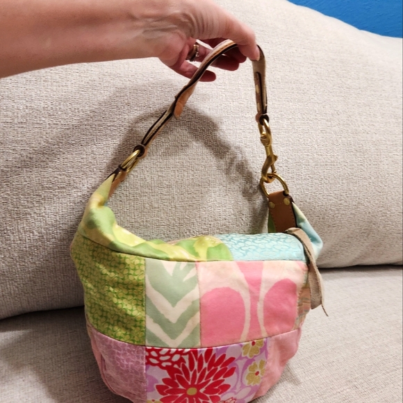 Vintage Coach Patchwork Multi-Colored Hobo Shoulder Bag Purse - Picture 5 of 16